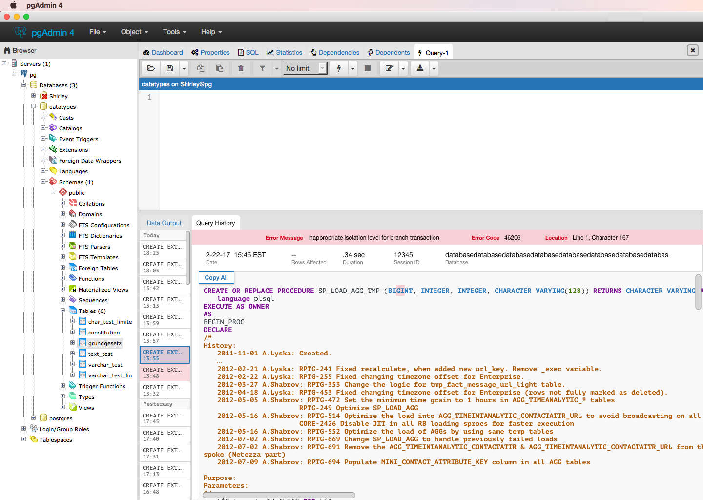 Query History - error.png